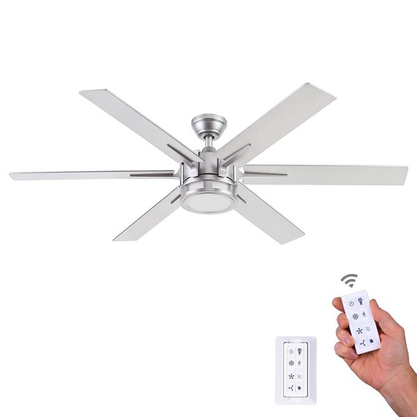 Honeywell Ceiling Fans Kaliza, 56 in. Ceiling Fan with Light & Remote Control, Pewter 51626-40
